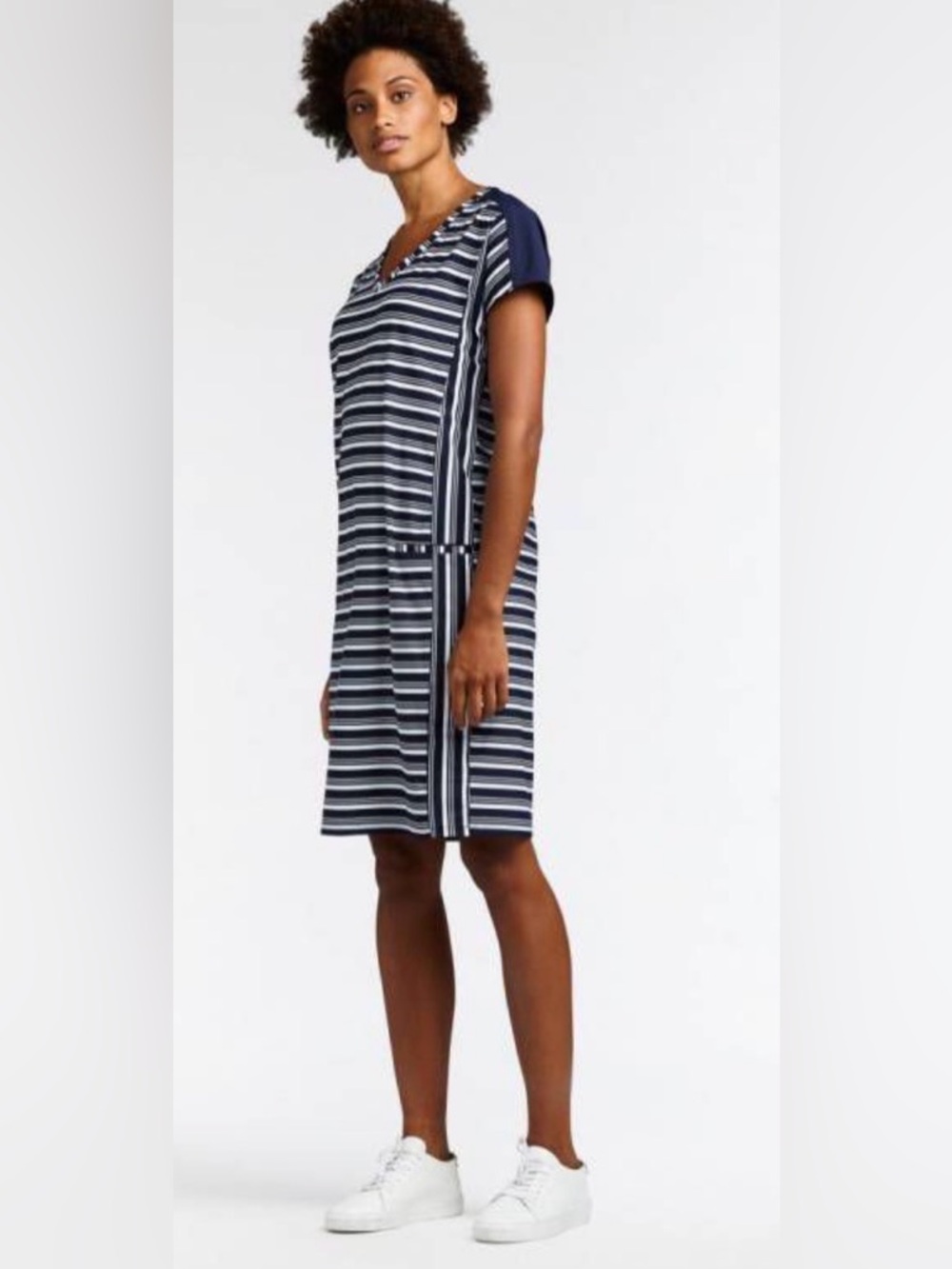 Sandwich Navy & white Striped Dress Size XXL